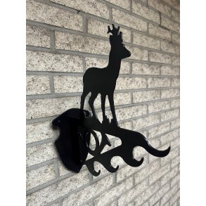 Vildtkrog med r�dyr galvaniseret og pulverlakeret sort